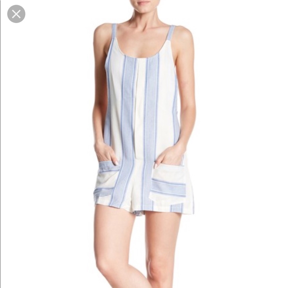 Bishop + Young Linen Stripe Overall, NWT